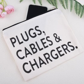 Plugs Cables & Chargers Travel Makeup Bag for Women Charger Plugs Cosmetic Makeup Bags with Zipper Charger Plugs Cosmetic Travel Storage Pouch for Best Friends Toiletry Organizer Pouches for Sister