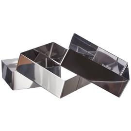 Equinox 516608 3 Stück Kuchenformen quadratisch Edelstahl 6,5 x 21 x 20,5 cm