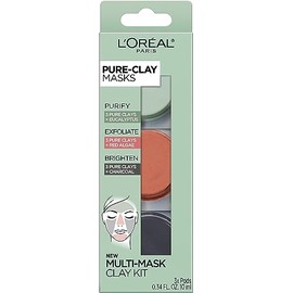 Máscara de arcilla pura LOréal Paris Detox  Brighten, 1.7 fl. oz., Trípode de arcilla multi-mascarilla, 1 pieza                                       