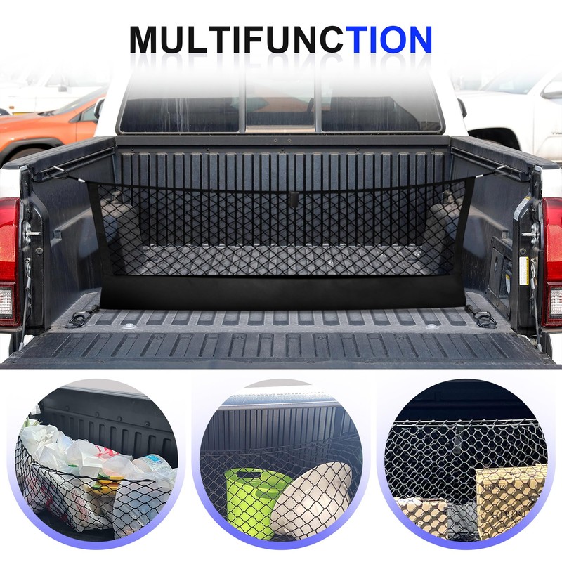 Envelope Style Cargo Net Compatible with Toyota Tacoma 2005-2024, Highly