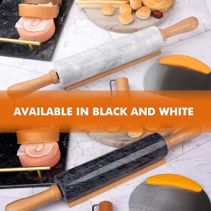 18.5 inches Marble Rolling Pin,Large Non-Stick Dough Roller,for making pizza,