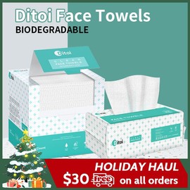 Ditoi Disposable Face Towels for Sensitive Skin - Option: 1 Pack (Total 50counts, Towel Size: 10"x12")