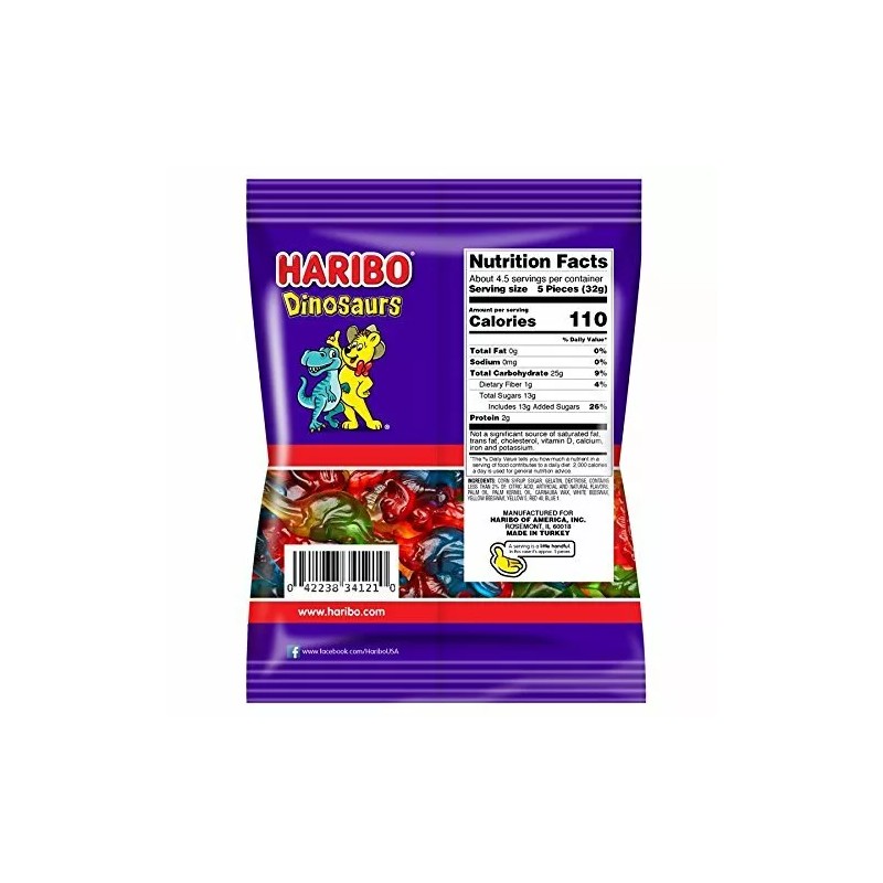 Haribo Dinosaurs Candy, 5 Ounce [12-Pack]