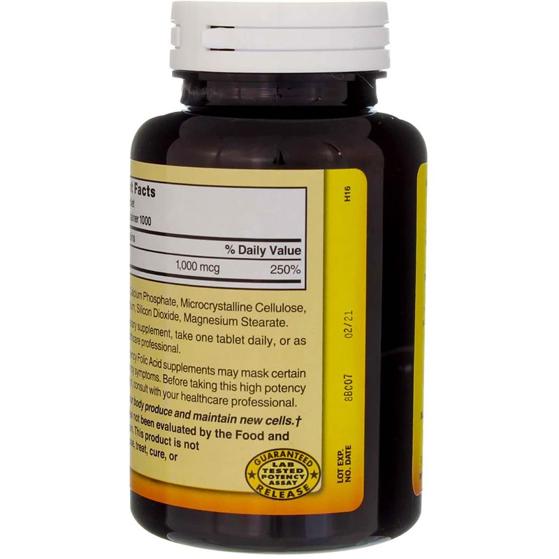 Nature's Blend Folic Acid 1000 mcg - 1000 Tablets Pack