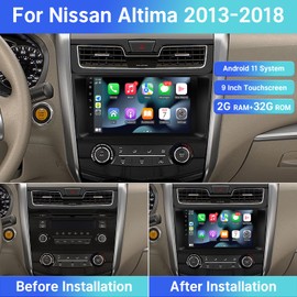 Leadfan Car Play Radio for Nissan Altima Teana 2013 2014 2015 2016 2017 2018 Wireless Carplay & Android Auto, 9" IPS Touch Screen with GPS Head Unit Bluetooth Car Stereo WiFi FM/RDS SWC Rear Camera