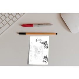Welsh Corgi Puppies Sticky to Do List Notepad - Dog Sticky Notes Stationary School Supplies for Corgi Mom | Corgi Gifts for Corgi Lovers | 4" x 6" 50 Pages