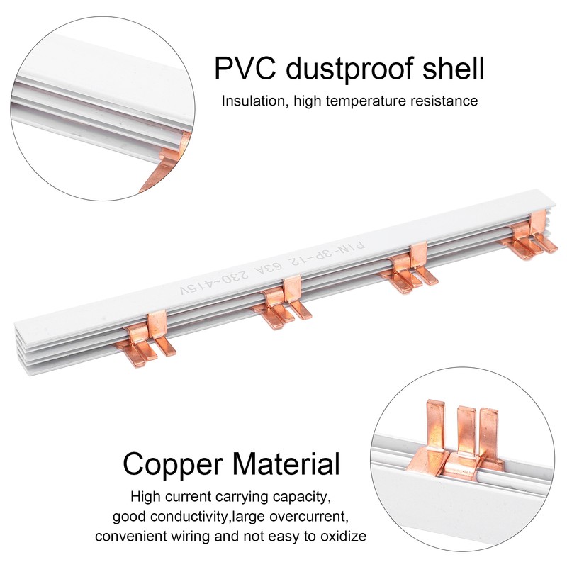 PIN TYPE Copper Busbar 3P 12 Way 63А PVC Good