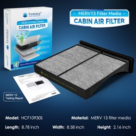 Femota MERV 13 Cabin Air Filter with Activated Carbon, CF10930 for Subaru Crosstrek, Forester, Impreza, WRX, WRX STI, XV Crosstrek.