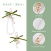 Guqqeuc Pearl Bow Flower Wristlet Keychain Accessories for Women Girls