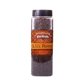 Whole Black Peppercorns for Grinder - By It's Delish (Large Jar), Dark Brown