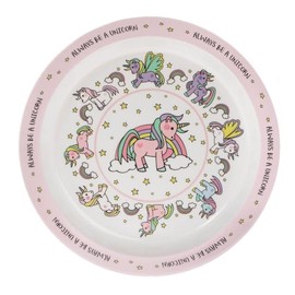 Widdle Gifts Children's Unicorn Design Melamine Tableware (22cm Plate 4941)