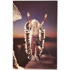 Native American At Stand Rock Formation - Wisconsin Dells WI - Giant Postcard