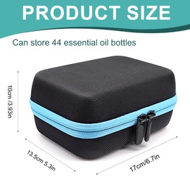 Pizsieat 44 Bottles Essential Oil Storage Box Traveling EVA Essential Oil Organiser Waterproof Essential Oil Holder with Carrying Handle for 5ml 10ml 15ml Bottles