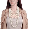 Borsgye Pearl Strand Choker Necklaces Pearl Statement Round Beads Necklace