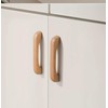 SYZOW 6 Pack Wooden Kitchen Cabinet Handles, 96mm Hole Centers,