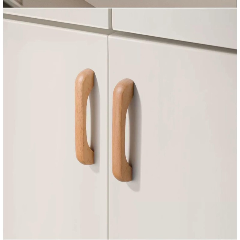 SYZOW 6 Pack Wooden Kitchen Cabinet Handles, 96mm Hole Centers,