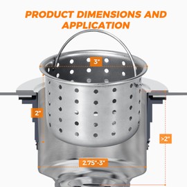 KONE Kitchen Sink Strainer Basket and 30 Disposable Mesh Bags, Stainless Steel Drain Strainer Basket, Deep Drain Basket for Kitchen Sink, Removable Sink Basket Replacement