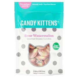 Candy Kittens Vegan Sweets - Gluten-Free - Natural Fruit Flavour Candy - Gummy Chewy Gourmet Sweets - Sour Watermelon, 4.8oz (Pack of 7)