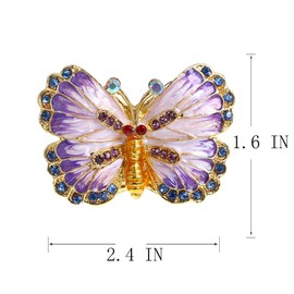 YU FENG Butterfly Trinket Box Hinged Small Jewelry Bejeweled Trinket Boxes Figurine Collectible Gift (trinket box ii)