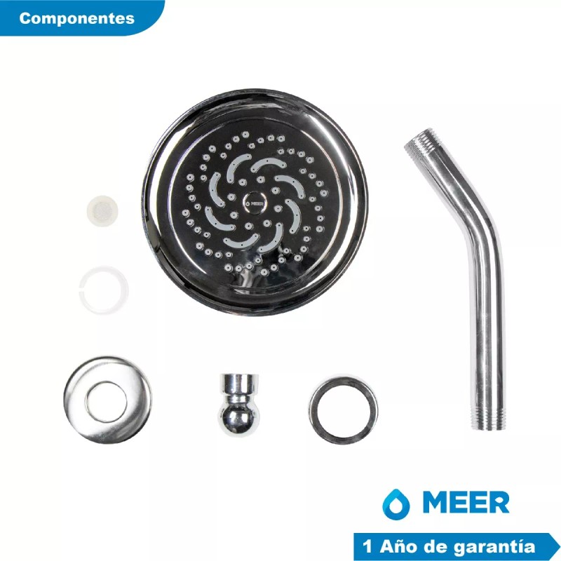 CNX Regadera Redonda Con Tubo Multiposición Cromada Cnx