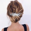 YBSHIN Wedding Hair Accessories for Women Pearl Silver Bridal Hair