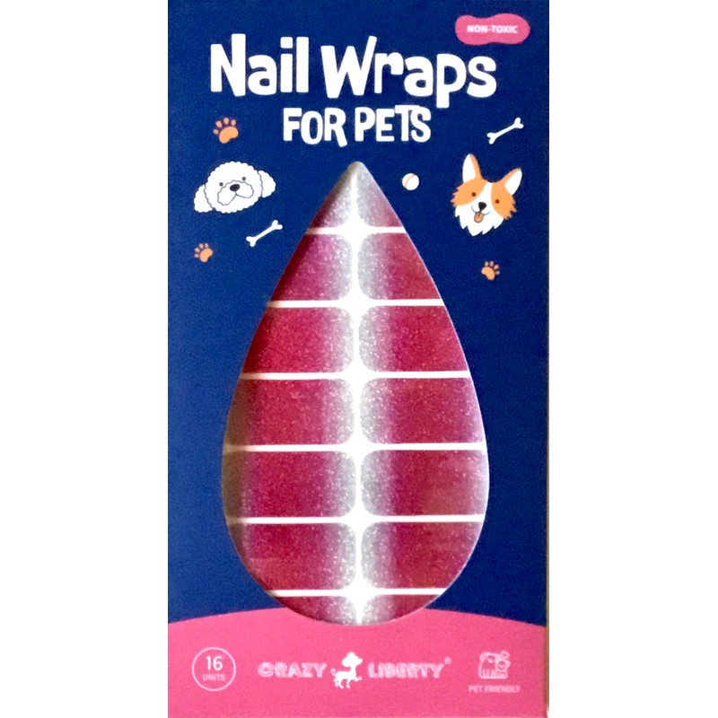 Pet Nail Wraps (Pink Glitter)