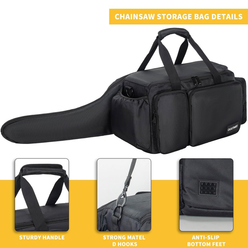 OUUTMEE Chainsaw Carrying Case, Waterproof Foldable Chainsaw Storage Bag Compatible