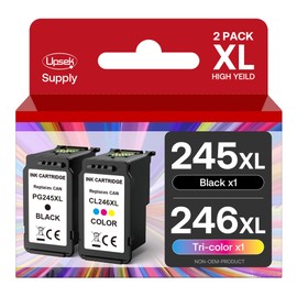245XL 246XL Ink Cartridges for Canon Ink 245 246 PG-245XL CL-246XL Ink Cartridges for Canon Pixma MX490 MX492 MG2522 MG2420 MG2920 MG2924 MG3022 TS3120 TS3320 TS3122 TR4500 TR4520 (Black, Tri-Color)