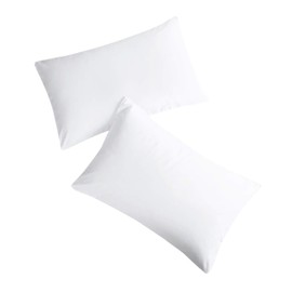Wake In Cloud - Pair of Standard Pillowcases, 1000TC Ultra Soft Microfiber Pillow Covers, White, Standard Size 48x74 cm