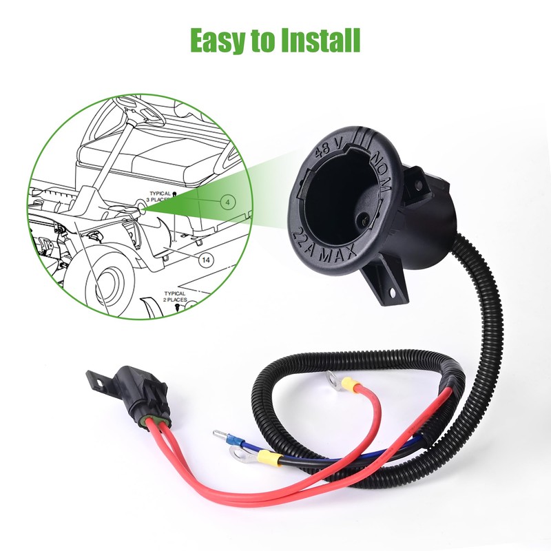 10L0L Golf Cart Charger DC Receptacle for Club Car Precedent