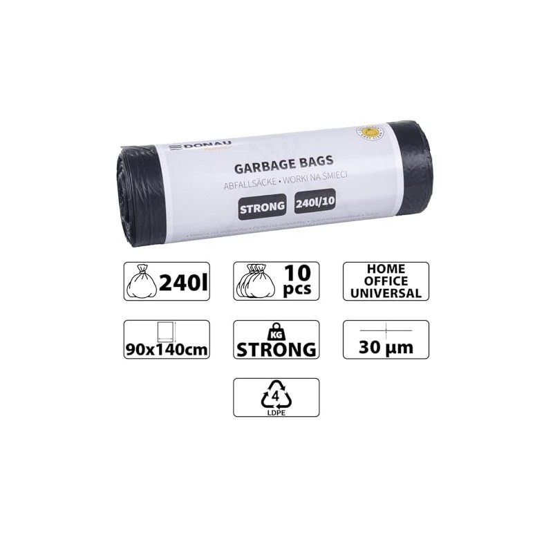 Bin Liners 240 L - Pack of 10 Bin Liners