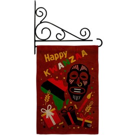 Light Kinara Candles Burlap Garden Flag - Set Wall Holder Black History Kwanzaa Celebrates African Americans Heritage - House Decoration Banner Small Yard Gift Double-Sided Made in USA 13 X 18.5