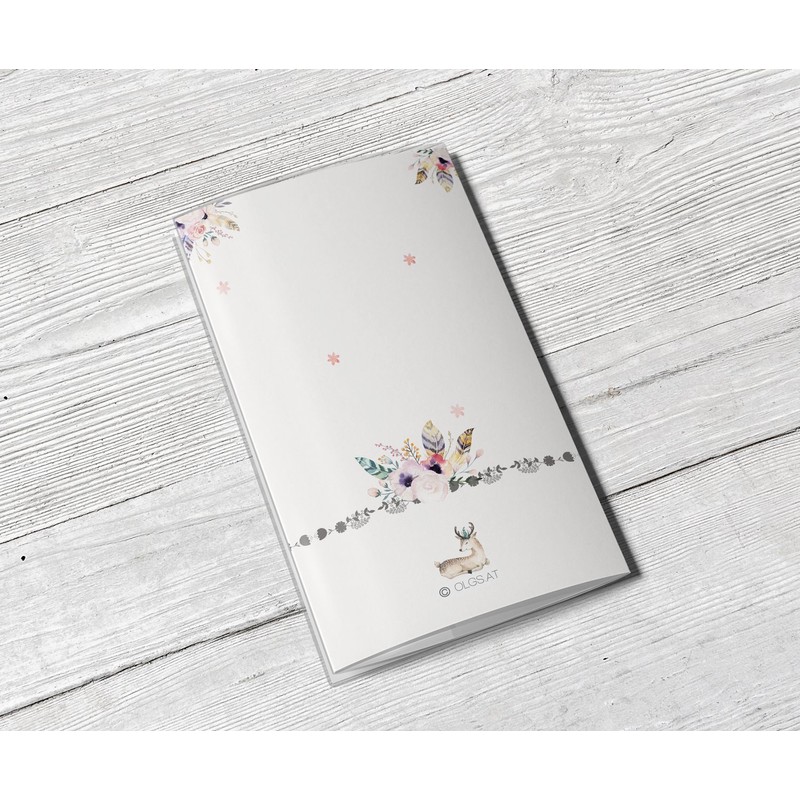OLGS Mother-Child Passport 3-Piece Case, Boho Friends, Stylish Protective Case,