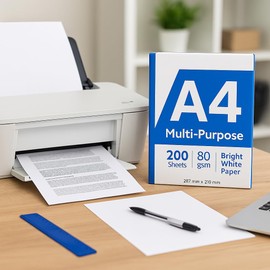 1ABOVE A4 Multi-Purpose Copier and Printer Paper - 200 Sheets, 80gsm Bright White Paper - Size 297mm x 210mm (1)