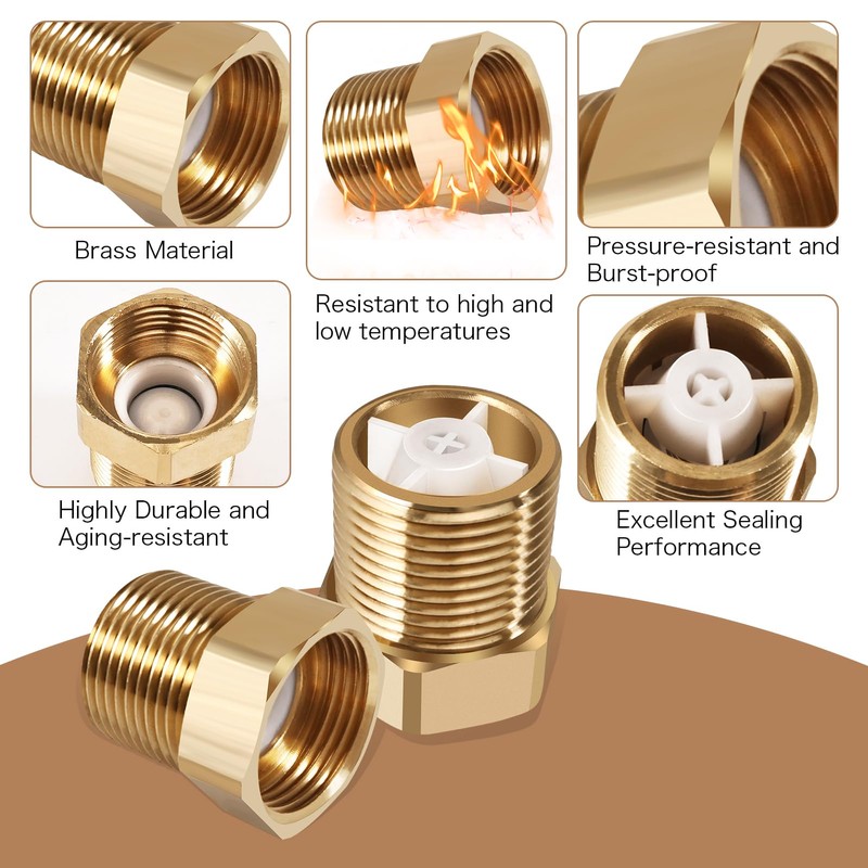 Pack of 2 Brass Check Valves 1 Inch, 1 Inch