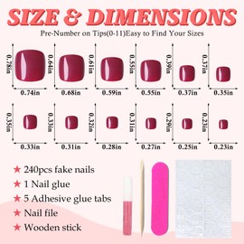 LuckForever 168pc Press on Toenails Women Fake Toe Nails with Glue Adhesive Tabs, Black Fake Toenails Press on Nails Toe Acrylic Nail Tips Short Square False Toenails Artificial Toe Nails Press ons