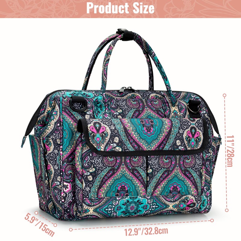 LoDrid Bible Bag Tote with Multiple Pockets for Bible Items,