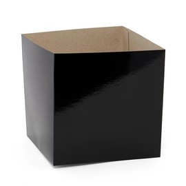 Paper Mart Gift Boxes for Presents, Black Box Bottom Only, 6 x 6 x 9 Inch Heavy-Wall Box Base, Bulk Pack of 50 Christmas Gift Boxes