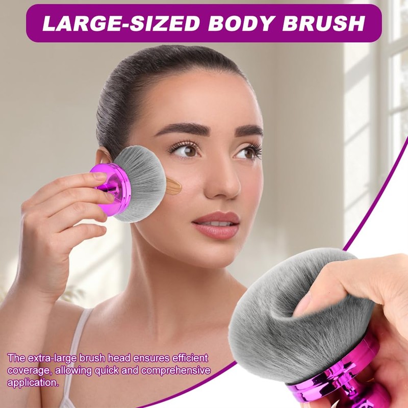 2 Pack Extra Large Round Kabuki Brush, Body Makeup &