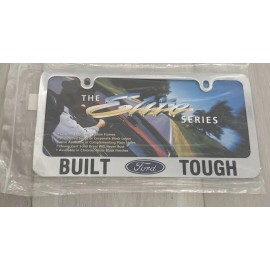 FORD BUILT FORD TOUGH License Plate Frame Stainless Steel Silver Au-Tomotive