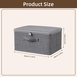 ACESOME Storage Box With Combination Lock, Collapsible Storage Box with Lid, Cationic Fabric Closet Storage Box, Wardrobe Storage for Clothes, Jeans,T-shirts, Quilts, Sweater (30 x 20 x 14 cm)