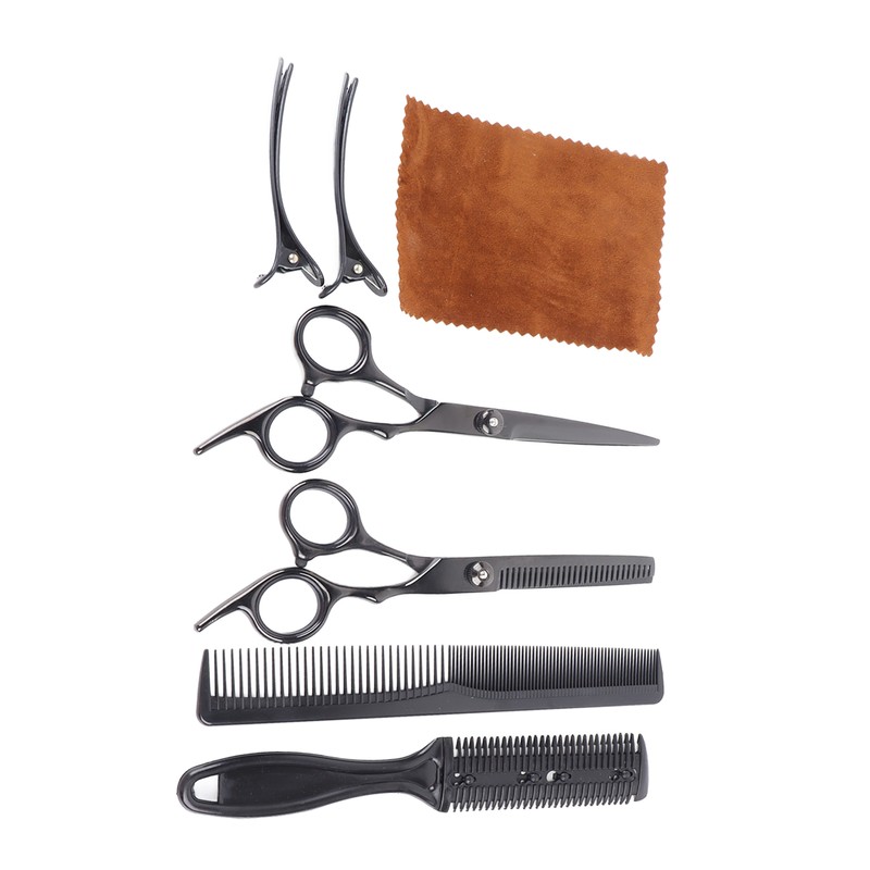 8pcs Haircut Scissors Comb Clip Bangs Thinning Combs Stainless Steel