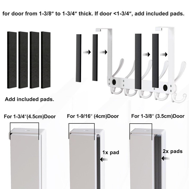 Dseap Over The Door Hook Hanger - 5 Tri Hooks,