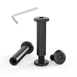 ORTAVA Pack of 20 Connection Screws M5 x 30 mm, Furniture Screws, Sleeve Nut M5, Sleeve Screws, Stainless Steel A2 V2A, Black Oxide, Cabinet Connector with Allen Keys