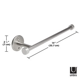 Umbra Cappa Wall Mount or Under The Counter Paper Towel Holder, 14" L x 4" W x 2.6" H, Nickel