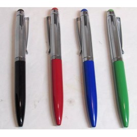 LEED'S SET OF 4  TERZETTI MINI METAL POCKET BALLPOINT PENS+ CONDUCTIVE TIPS