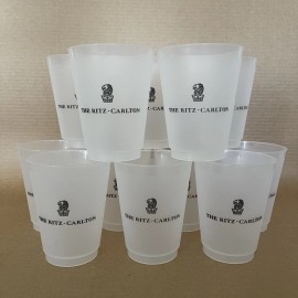 Ritz Carlton Frost Flex Tumblers (Set of 12) 16 oz Frosted Plastic Cups Reusable