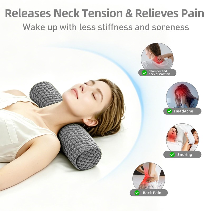 Cervical Pillow for Neck Pain, Memory Foam Neck Roll Pillow