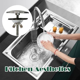 2 cubiertas de acero inoxidable para fregadero de cocina, 2 pulgadas, cubierta de agujero para llave de acero inoxidable para fregadero de cocina, tapa de tapón de metal para cerrar, tapa de agujero a