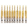 10pcs Hex Shank Drill Bit Metric Screw Thread Tap Titanium